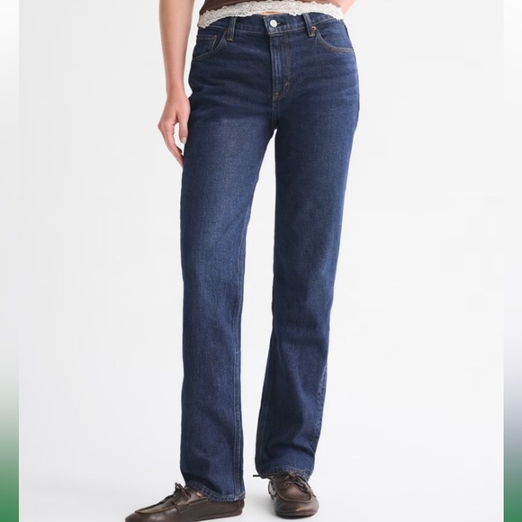 🆕 Abercrombie & Fitch Vintage 90s Relaxed High Rise Size 12R Blue Jeans - Picture 1 of 7